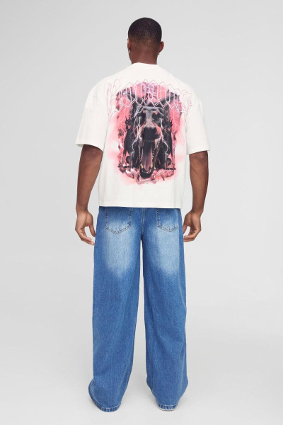 Мішкуваті жорсткі джинси світло-блакитного кольору