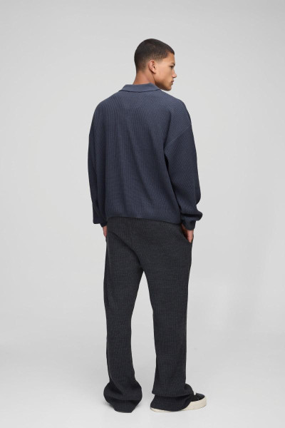 Негабаритний боксерський подвійний комір деталізований трикотажний джемпер