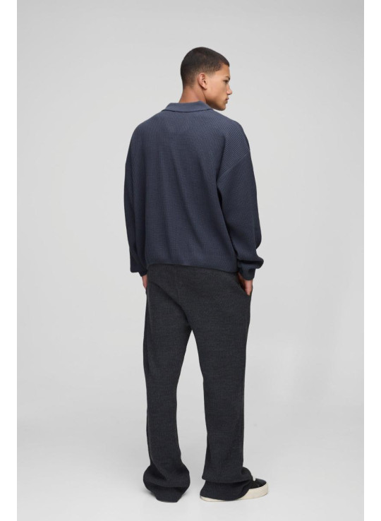 Негабаритний боксерський подвійний комір деталізований трикотажний джемпер