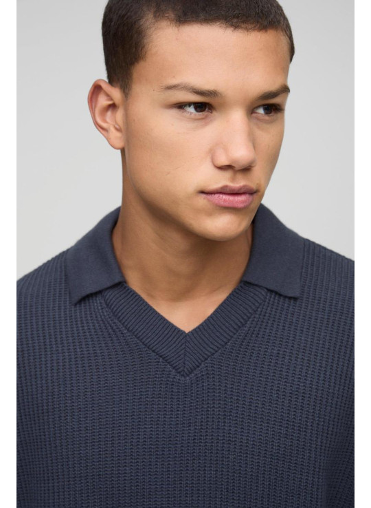 Негабаритний боксерський подвійний комір деталізований трикотажний джемпер