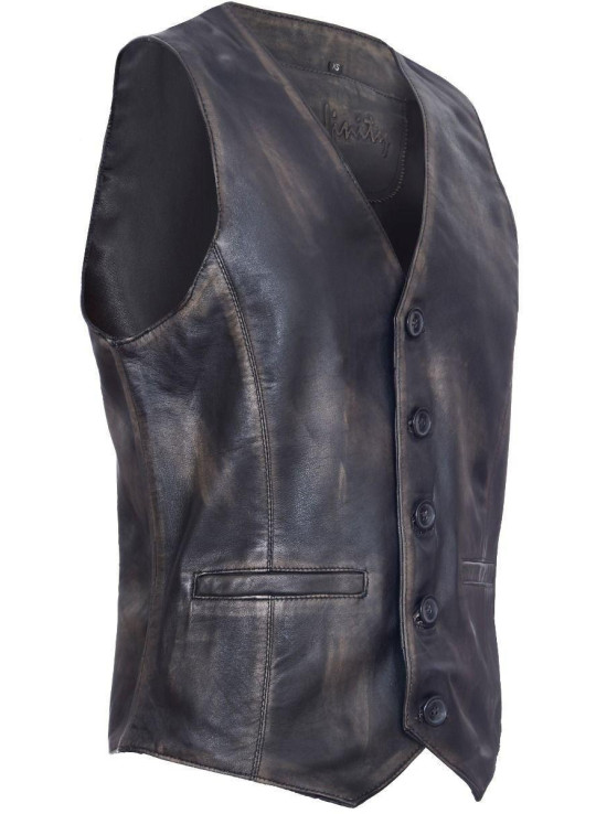 Класичний шкіряний жилет-Честер