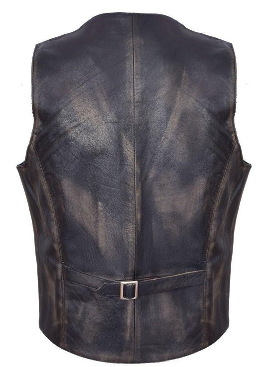 Класичний шкіряний жилет-Честер