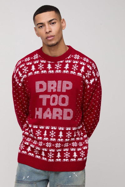 Великий різдвяний джемпер Drip Too Hard