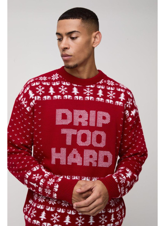 Великий різдвяний джемпер Drip Too Hard