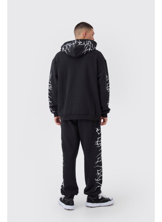Величезний спортивний костюм із капюшоном із зображенням графіті