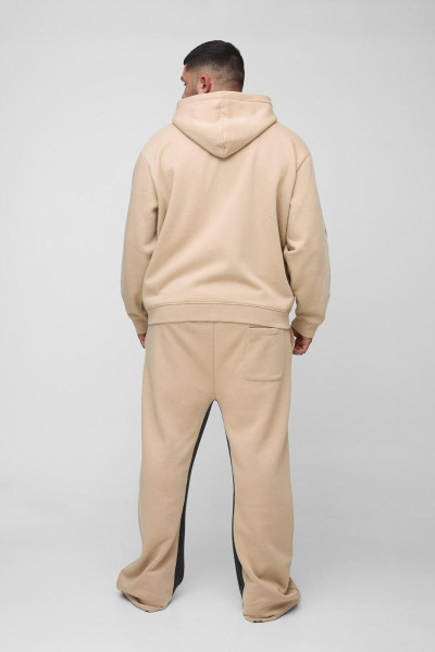 Плюс великий спортивний костюм на блискавці з малюнком і капюшоном