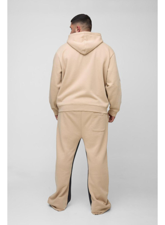 Плюс великий спортивний костюм на блискавці з малюнком і капюшоном