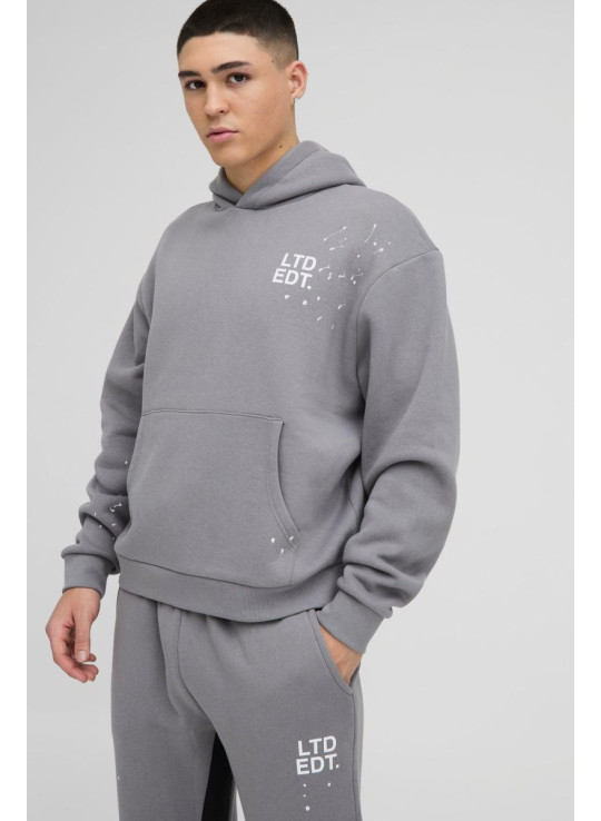 Негабаритна коробка фарби з бризок Gusset з капюшоном з капюшоном