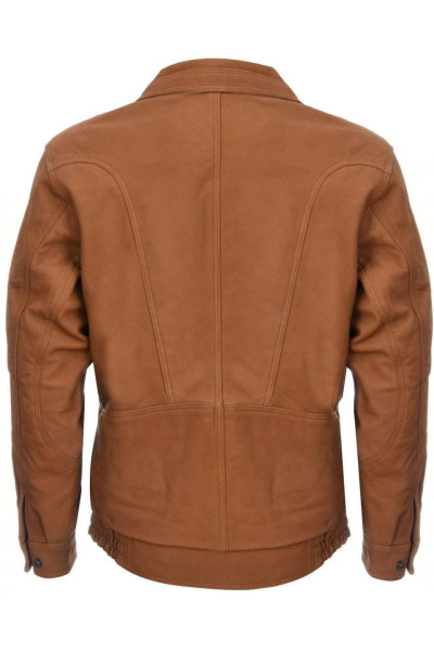 Класичний шкіряний піджак Харрінгтон-Бомбер