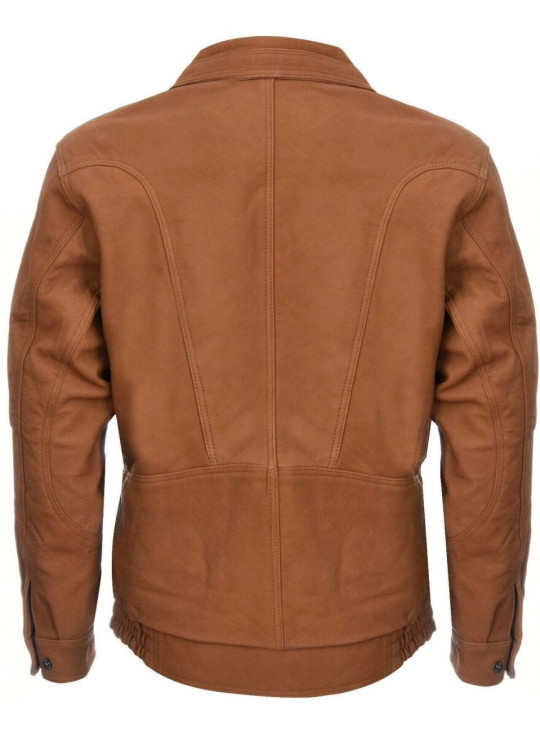 Класичний шкіряний піджак Харрінгтон-Бомбер