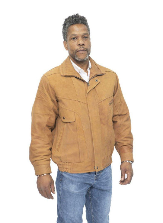 Класичний шкіряний піджак Харрінгтон-Бомбер