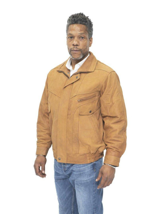 Класичний шкіряний піджак Харрінгтон-Бомбер