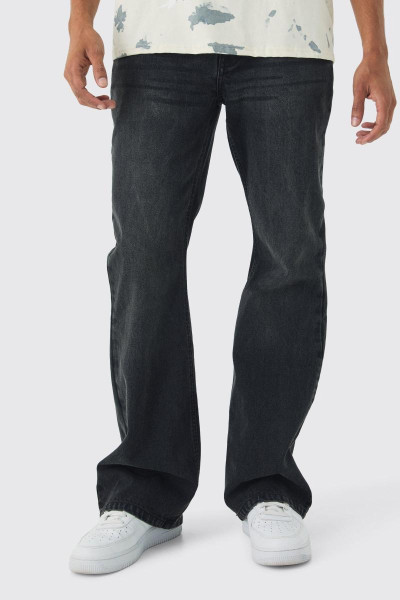 Розслаблені темно-сірі джинси з кльошем