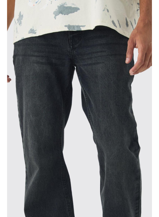 Розслаблені темно-сірі джинси з кльошем