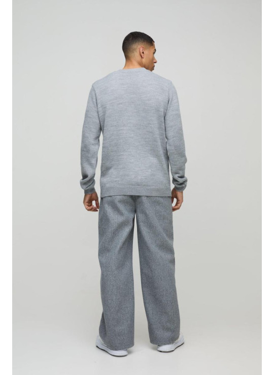 Трикотажний джемпер стандартного крою з ребристою вставкою на лікті