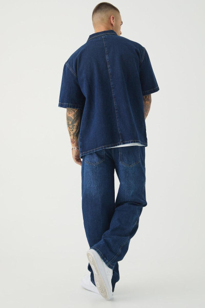 Розслаблені жорсткі джинси з карабінами