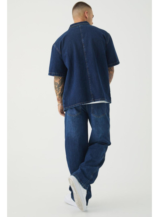 Розслаблені жорсткі джинси з карабінами