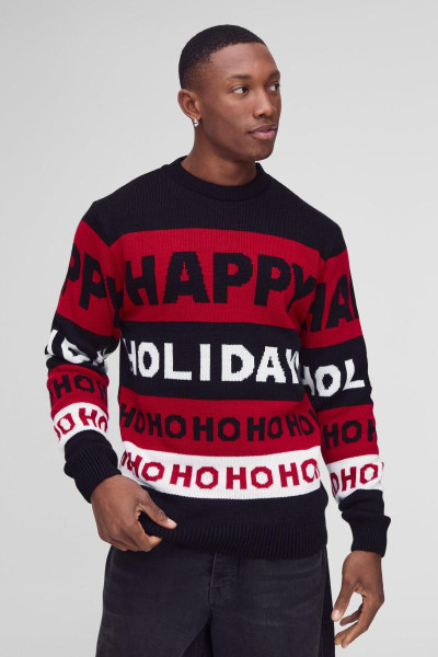 Різдвяний джемпер стандартного крою Happy Holidays
