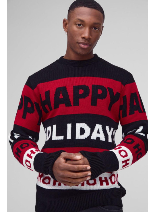 Різдвяний джемпер стандартного крою Happy Holidays