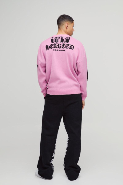 Негабаритна крапла плечна скелетна друк трикотажного джемпера