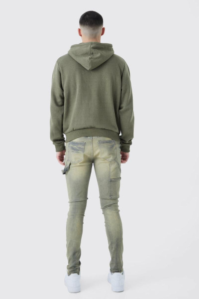 Вузькі стрейч-джинси Carpenter із багаторазовими порізами в античному сірому кольорі