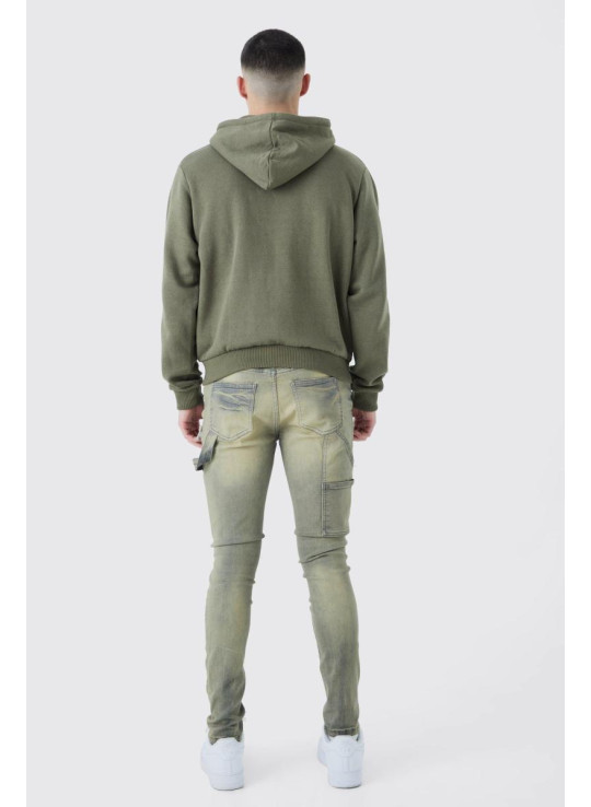 Вузькі стрейч-джинси Carpenter із багаторазовими порізами в античному сірому кольорі