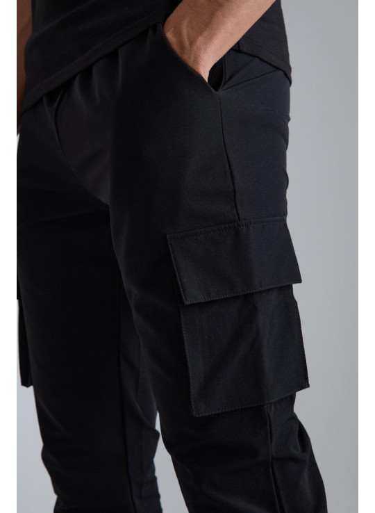 Технічні еластичні вузькі брюки карго з еластичною талією