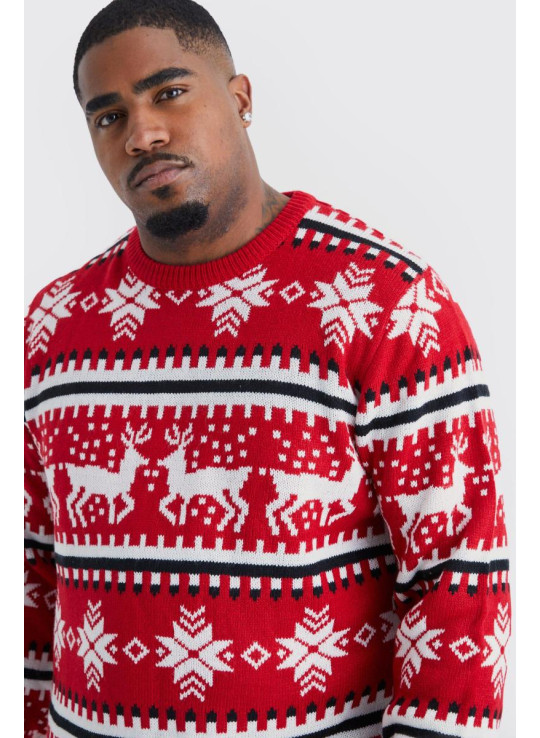 Плюс різдвяний джемпер Reindeer Fairisle