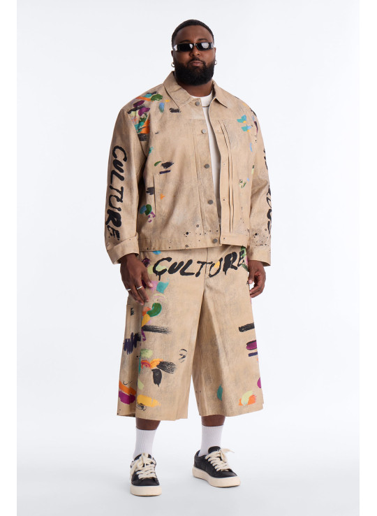Укорочена робоча куртка Culture Society з бризками фарби