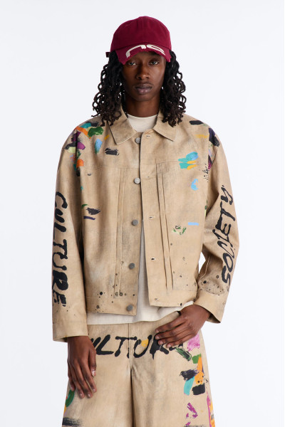 Укорочена робоча куртка Culture Society з бризками фарби