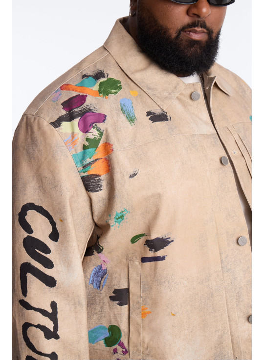 Укорочена робоча куртка Culture Society з бризками фарби