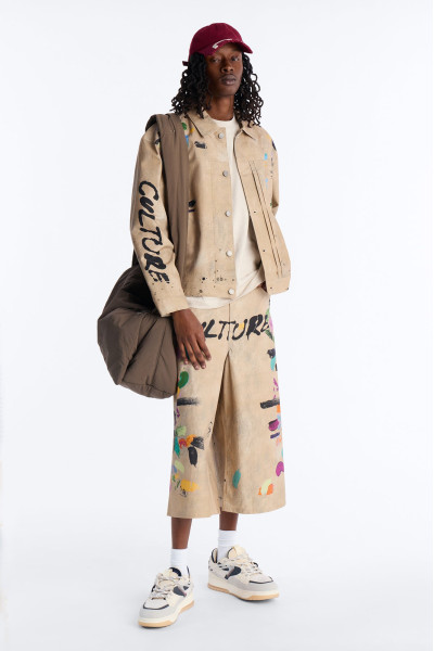 Укорочена робоча куртка Culture Society з бризками фарби