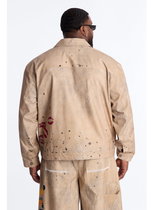 Укорочена робоча куртка Culture Society з бризками фарби