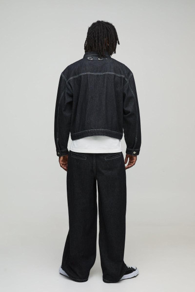 Джинкова куртка з боксерським контрастом