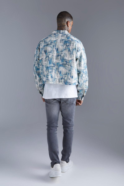 Яскравий абстрактний жаккардовий піджак Harrington