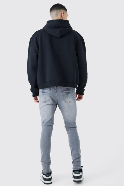 Вузькі стрейч-рвані джинси сірого льоду