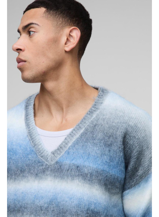 Негабаритна коробка з матовою смугою V на шиї трикотажна перемичка