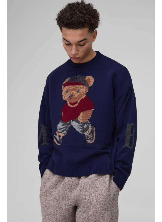 Негабаритний боксерський плюшевий трикотажний джемпер