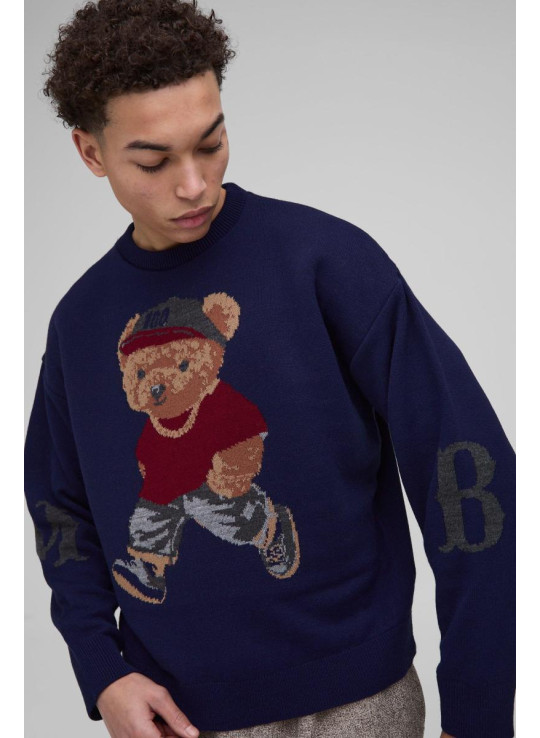 Негабаритний боксерський плюшевий трикотажний джемпер