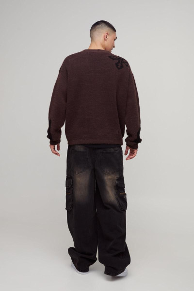 Бокс -пухнасті хрести в'язані кардиган