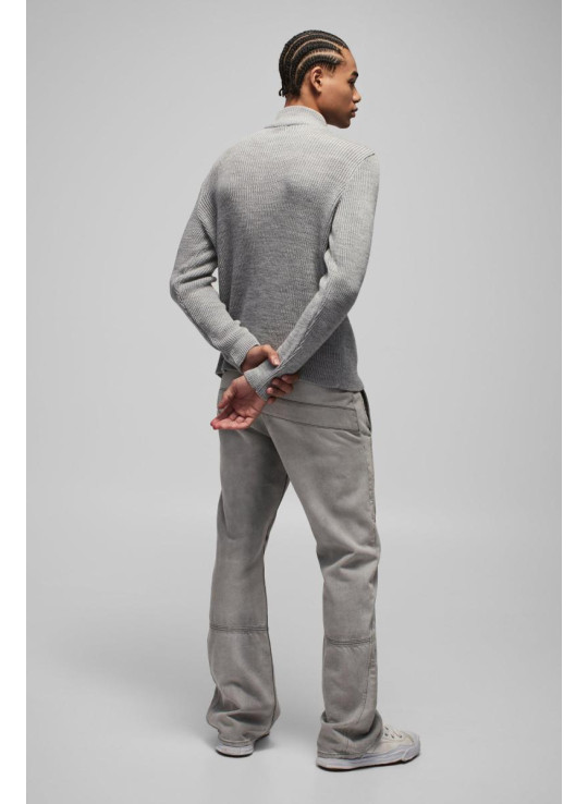 Регулярний ребристий комір трикотажний джемпер