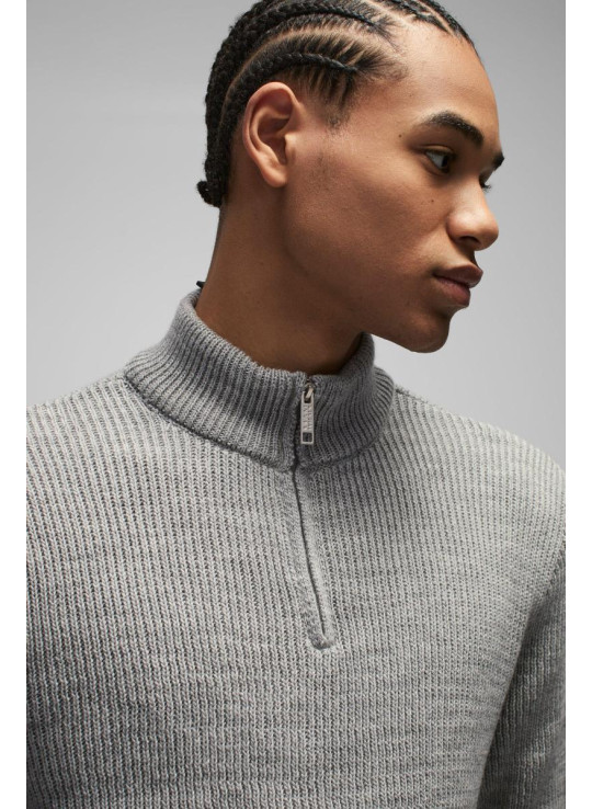 Регулярний ребристий комір трикотажний джемпер