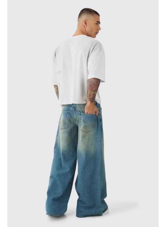 Екстремальні мішкуваті жорсткі тоновані джинси