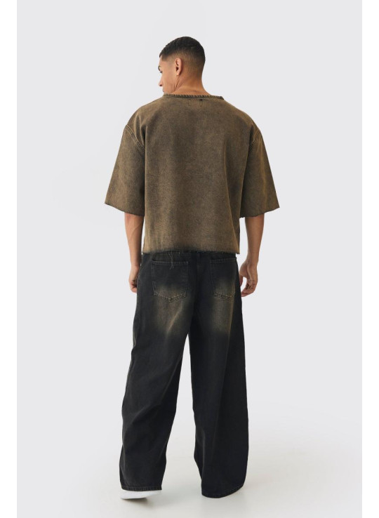 Надзвичайно мішкуваті тоновані тоновані джинси з еластичною талією