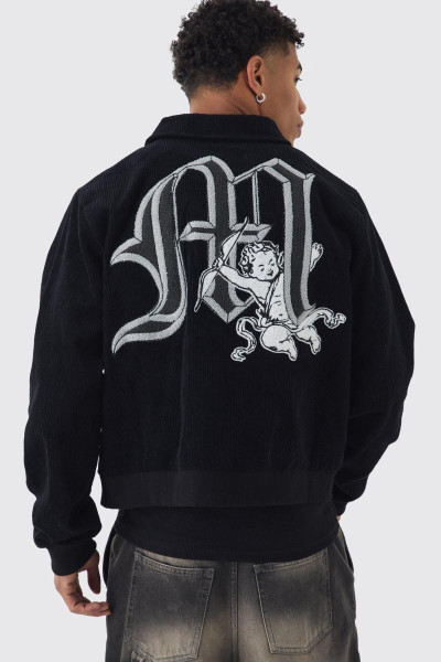 Чорна куртка Harrington зі значком Cherub на блискавці