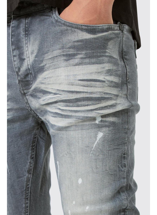Супервузькі стрейч-рвані джинси брудного прання