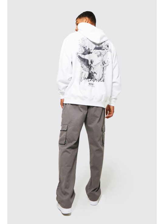 Штани-карго вільного крою з еластичною талією і пряжками