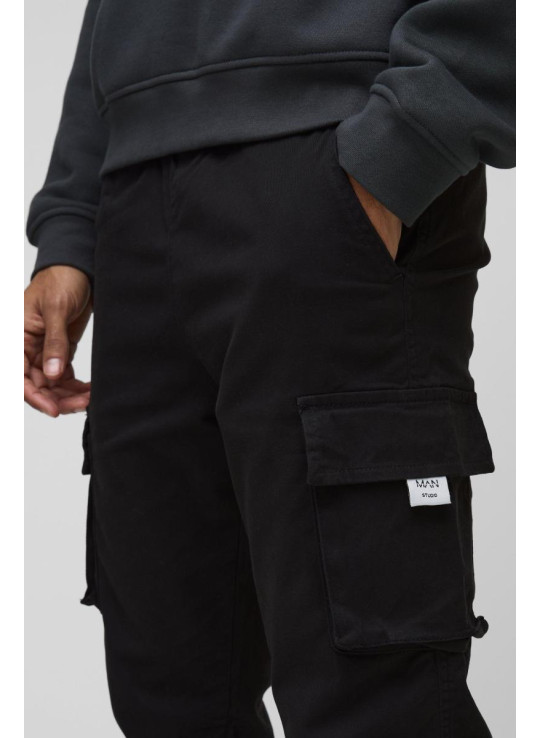 Тонка придатна еластична талія ткана вкладка з манжетних штанів