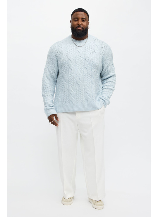 Повсякденний светр з круглим вирізом та в'язанням 