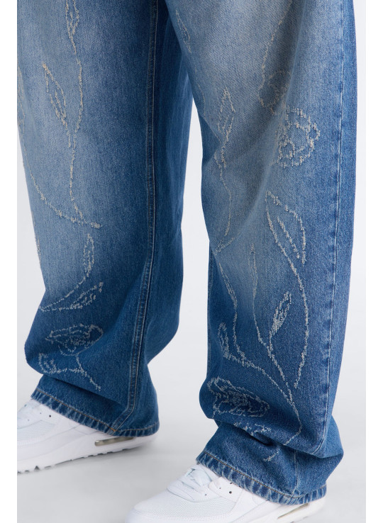 Джинси Barrel Etched Floral